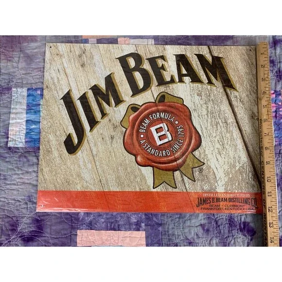 Jim Beam Standard Since 1795 Metal 16x12.5 Sign Wall Decor Bar Man Cave Shop - Picture 3 of 3